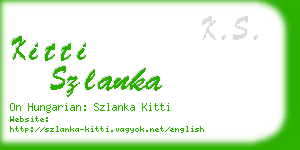 kitti szlanka business card